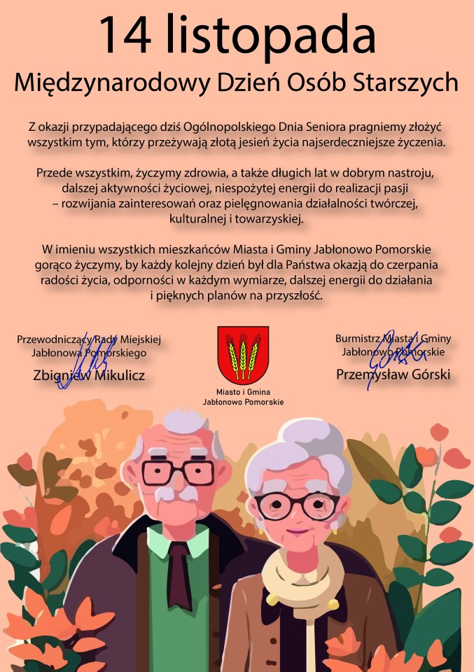 Zdjęcie Dziś obchodzimy Światowy Dzień Seniora. To święto ma na celu skupienie uwagi na potrzebach i wartościach osób starszych, a także integrowanie społeczności seniorów oraz promowanie więzi międzypokoleniowych. Warto zwrócić uwagę na to, że osoby po 60. roku życia stanowią istotną część społeczeństwa. W Polsce już teraz stanowią 24,85% populacji, a prognozy mówią, że do 2050 roku ta liczba może wzrosnąć aż do 40,4%. Dlatego tak ważne jest, abyśmy dbali o dobrostan i jakość życia naszych seniorów. Światowy Dzień Seniora to także doskonała okazja do budowania więzi międzypokoleniowych. Niech Światowy Dzień Seniora będzie przypomnieniem, że osoby starsze to skarb narodu, którego doświadczenie i mądrość są bezcenne. Dziękujemy wszystkim seniorom za ich wkład w budowanie społeczeństwa i życzymy im zdrowia, szczęścia i mnóstwa radosnych chwil na co dzień. Warto pamiętać, że miłość, szacunek i wsparcie wobec naszych seniorów powinny towarzyszyć nam przez cały rok.